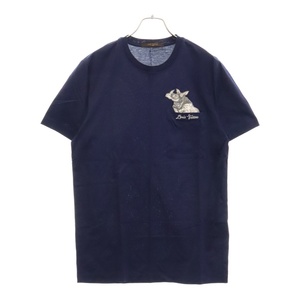 LOUIS VUITTON ルイヴィトン 17SS T-Shirt サイ ロゴ刺繍 半袖ポケットTシャツ ネイビー RM171M JOB HBY33W