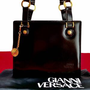 美品　GIANNII VERCACE ヴェルサーチ　ハンドバッグ　サンバースト　シャイニング　艶あり　ワンショルダーバッグ　肩掛け