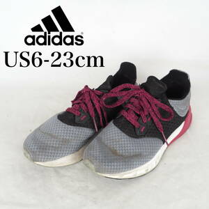 MK4398*adidas*アディダス*レディースランニングシューズUS6-23cm*グレー・黒