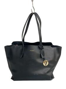 FURLA◆トートバッグ/レザー/BLK/無地