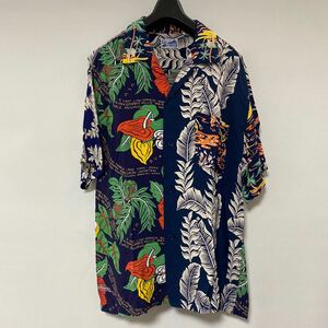 美品 beams 別注 sunsurf 雷門 クレイジー レーヨン ハワイアン シャツ XL アロハ aloha shirt オープンカラー ビームス サンサーフ東洋