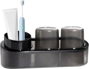 歯ブラシホルダー、歯ブラシ カップオーガナイザー、歯ブラシ立て 取り外し可能なバスルーム収納、浴室歯ブラシの歯磨き粉のために適した