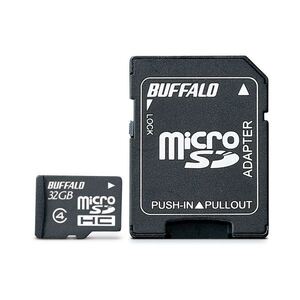 【新品】バッファロー microSDHCカード32GB Class4 防水仕様 SDHC変換アダプター付 RMSD-BS32GAB 1枚