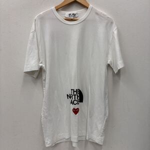 (21)PLAY COMME des GARCONS HOMME × THE NORTH FACE Tシャツ AE-T202 ノースフェイス ギャルソン 白 ホワイト white XXL コットン