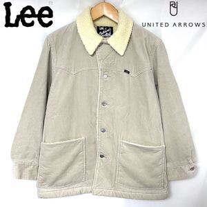 Lee × UNITED ARROWS リー × ユナイテッド アローズ 別注 コーデュロイ ランチコート ジャケット メンズ ボア ゆったりサイズ S ベージュ