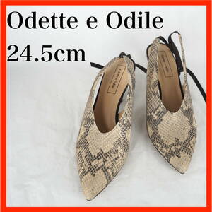 MK6708★極美品★Odette e Odile*オデットエオディール*アンクルストラップパンプス*パイソン柄*