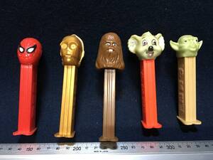 ★【逸品堂】★ 5個組 pez ペッツ スパイダーマン スターウォーズ 1989 1997 ルーカスフィルム MARVEL マーベル レトロ 玩具 おもちゃ 珍品