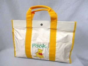 【O552】pooh/プーさん◇トートバッグ　横型　未使用　ノベルティ　Pボトルホルダー付　W41cm