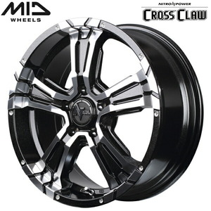 MID NITRO POWER CROSS CLAW ホイール4本Set ブラックメタリック+ミラーカット 7.0J-17インチ 5穴/PCD114.3 インセット+40