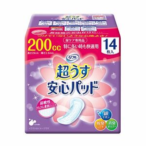 【新品】リブドゥコーポレーション リフレ超うす安心パッド 特に多い時も快適用 200cc 1セット（336枚：14枚×24パック）