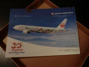 JAL ジャル 日本航空 ディズニーランド クリアファイル 1枚 非売品 限定品 飛行機 ノベルティ ミッキーマウス 額装 インテリア オブジェ 