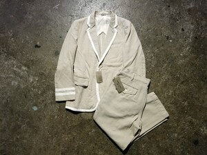 COMME des GARCONS HOMME PLUS 08ss パイピングデザインセットアップ 7分袖 クロップド 2008ss AD2007 コムデギャルソンオムプリュス