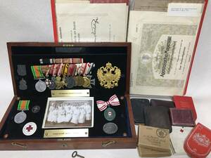 B680 オーストリア ハンガリー帝国 勲章 メダル 授与証 1905～ フランツ・ヨーゼフ 鉄十字 プロセイン 英国 功労 第一次世界大戦 第二次