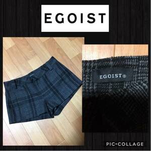 ◆EGOIST エゴイスト ショートパンツ ウール混 チェック柄　秋冬 サイズ1 S～Mぐらい 価格6200円+税 美品 送料無料