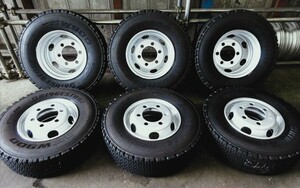 送料無料　スタッドレス　245/80R17.5　BS　W900　21～22年　DM2G17.5×6.75　137-10　6穴　再塗装　6本セット　増トン車等