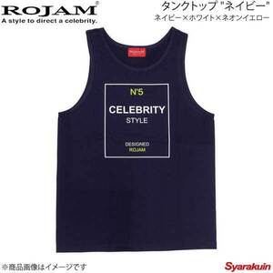 ROJAM ロジャム タンクトップ ネイビー ユニセックスモデル ネイビー×ホワイト×ネオンイエロー サイズ：XL 70-TT191-3XL