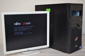 Fujitsu Primergy TX1310 M1 サーバー・Fujitsu 17インチモニタ VL-17【Xeon E3-1226 v3 3.3GHz/1TB 3.5インチHDD×3/24GBメモリ/Win10】