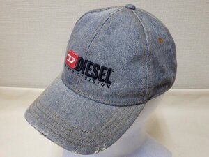 409D01◆DIESEL◆ウォッシュ加工デニムキャップ◆帽子◆サイズ2◆ディーゼル