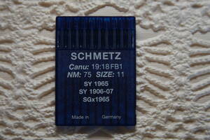 ♪♪♪新品・SCHMETZ・シュメッツミシン針・SY1965 SG×1965　NM:75 SIZE:11 10本セット♪♪♪34