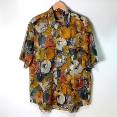 美品・イタリア製■LARUSMIANI　アロハシャツ　花柄　イエロー系