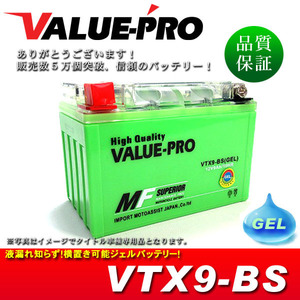 横置きOK！新品 ジェルバッテリー VTX9-BS 互換 YTX9-BS/ グース250 SW-1 GSR400 GSX400Sカタナ GSX400インパルス エプシロン デスペラード