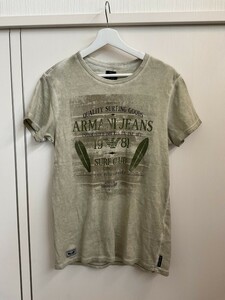 【個性派古着】レア！アルマーニジーンズAJ　半袖　スリムフィットTシャツ　Mサイズ