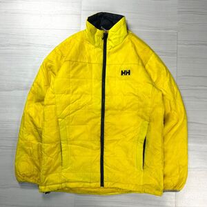 HELLY HANSEN ヘリーハンセン ダウンジャケット 中綿ジャケット ヘビーアウター XL イエロー アウトドア ワンポイントロゴ 防寒