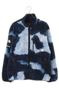 シュプリーム ブルゾン ノースフェイス 21AW Bleached Denim Print Fleece Jacket サイズ:L タイダイフリースブルゾン 中古 OM10