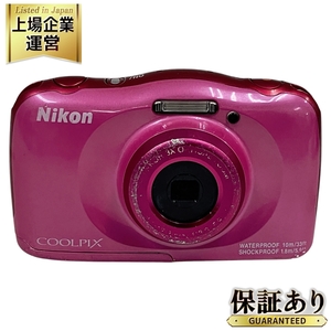 1円 Nikon COOLPIX W100 ピンク コンパクトデジタルカメラ 子供用 キッズ トイカメラ 防水 耐衝撃 ニコン 中古 O9520669