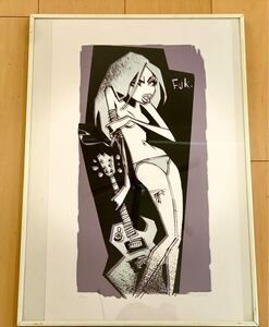 Glenn Barr Fuk Girl 直筆サイン入り 限定100部 4/100 限定品 ナンバー入り 額サイズ約52x37cm ポスター