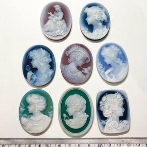 1円〜!!☆ストーンカメオおまとめ82.7g☆f 約413.5ct ルース 裸石 宝石 stone cameo 貴婦人 ブローチ 彫刻 アンティーク 作家物 w2ま90