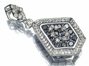 UL12293SS【1円～】新品【RK宝石】《Diamond》極上ブラックダイヤモンド 極上クリアダイヤ 総計1.00ct K18WG 高級ペンダントヘッド ダイヤ