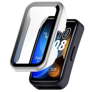 Huawei Band 8 9 ガラス 保護 ケース 防水 カバー シルバー フィルム 保護ケース 液晶画面保護 ハードケース ファーウェイ バンド8