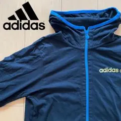 古着　アディダス　adidas  パーカー　ランニングウェア　M   ブラック