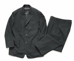 Yohji Yamamoto Pour Homme ◆97AW ネップサージ セットアップ スーツ 黒 M ジャケット パンツ ヴィンテージ ヨウジヤマモト ◆61/XE3