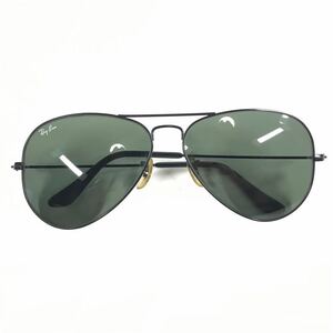 【レイバン】本物 Ray-Ban サングラス ボシュロム B&L アビエーター L2823 ティアドロップ 黒×カーキ メンズ レディース USA製 送料520円