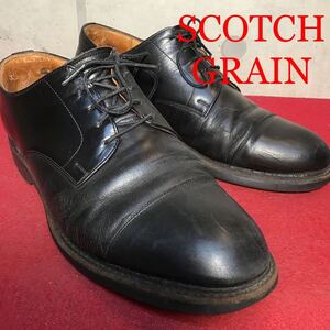 【売り切り!送料無料!】A-14 SCOTCHGRAIN/ビジネスシューズ/ブラック/25.0cm!日本製!