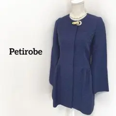 Petirobe ノーカラーコート　ネイビー　セレモニー　フォーマル