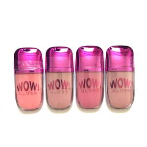 新品 ◆MAKEUP REVOLUTION (メイクアップレボリューション) WOWグロス ネイキッド 4本セット (リップグロス)◆ 薄型リップ 持ち運びやすい