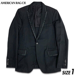 国内正規品■AMERICAN RAG CIE (アメリカンラグシー) 1つボタン パイピング テーラード ジャケット 黒ブラック 1 S