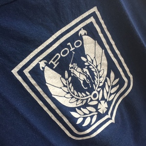 U.S Used Clothing Polo Ralph Lauren Emblem Print Tee Shirt アメリカ古着 ポロ ラルフ・ローレン プリント Tシャツ One size ネイビー