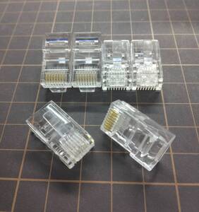 RJ45 LANコネクタ 6個 (非貫通型)　RJ45プラグ　モジュラープラグ