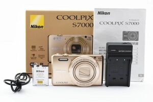 【1円】 Nikon COOLPIX S7000 ゴールド コンパクトデジタルカメラ ニコン 箱付き バッテリー 充電器 中古 ジャンク 送料無料 91427499