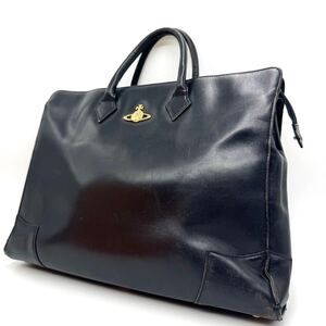 1円 vivienne westwood ヴィヴィアンウエストウッド ビジネスバッグ ブリーフケース オーブ金具 A4収納 書類 レザー 黒 ブラック ハンド