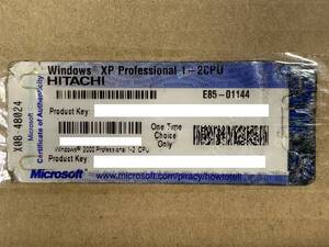 B245)HITACHI Windows XP Professional 1-2 CPU/Windows 2000 Professional 1-2CPU正規プロダクトキーシール 1枚