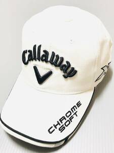 新品！Callaway （キャロウェイ）キャップ　ユニセックス (Unisex)（ホワイト×ブラック）ODYSSEY刺繍 CHROME SOFT