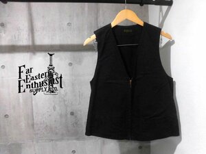 F.E.E/FAR EASTERN ENTHUSIAST ファーイースタンエンスージアスト/M.C VEST ウェザークロス モーターサイクルベスト 36(M)/黒/ロストヒルズ