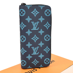 ルイヴィトン ジッピーウォレット ヴェルティカル 長財布 M82322 モノグラムシャドウ ネイビー LOUIS VUITTON