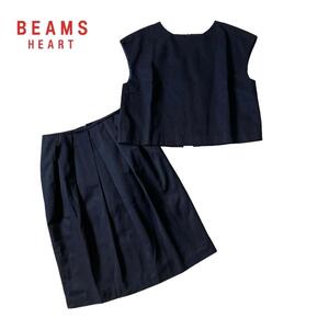 ND369ね＠ BEAMS HEART セットアップ ブラウス スカート M ビームスハート シンプル 大人 おしゃれ キチンと