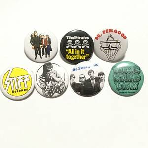 缶バッジ 3.2mm パブロック セット 7個 Dr Feelgood Stiff records Lew Lewis Pirates Count Bishops Nick Lowe Elvis Costello